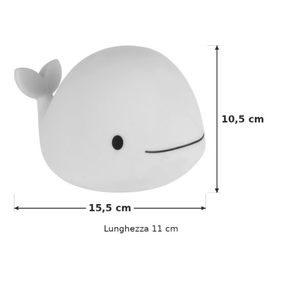 Eglo castellino lampada da comodino abat-jour per cameretta bambini led 5w rgb 3000k 10,5cm balena bianca