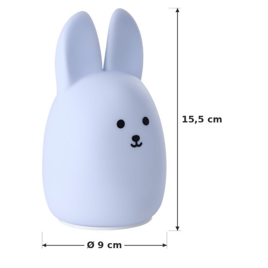 Eglo castellino lampada da comodino abat-jour per cameretta bambini led 5w rgb 3000k 15,5cm coniglio azzurro pastello