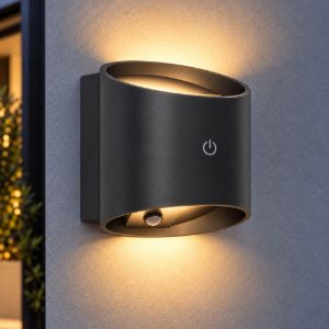 Eglo tressanti applique da esterno led 2,9w 3000k 8cm ip44 ricaricabile moderna cilindrica nera opaca con sensore di movimento
