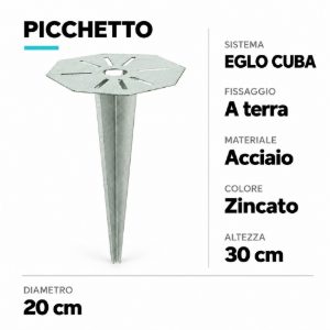 Picchetto per fissaggio a terra zincato eglo cuba