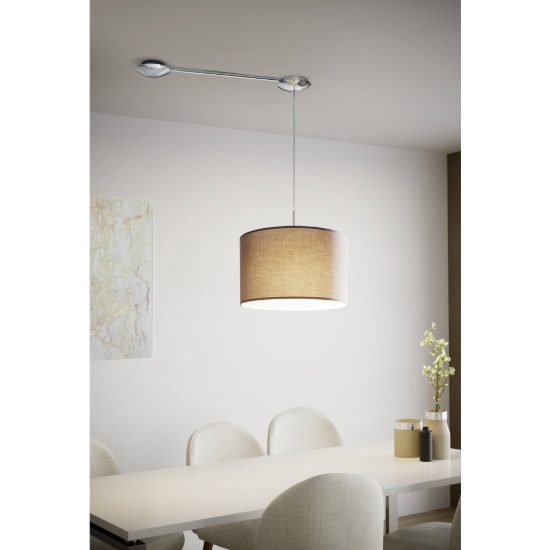 Eglo extention prolunga a soffitto per spostamento punto luce 157cm cromo