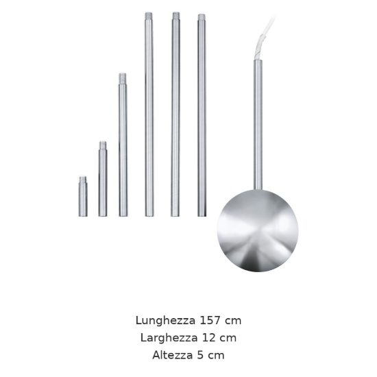 Eglo extention prolunga a soffitto per spostamento punto luce 157cm cromo