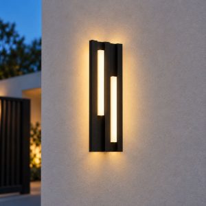 Eglo fandina applique da esterno led 8,4w 3000k 14,5cm ip55 moderna rettangolare nera