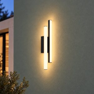 Eglo serricella applique da esterno led 9w 3000k 10cm ip44 moderna lineare nera