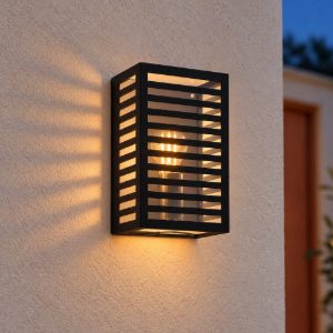 Eglo alamonte 3 applique da esterno 17cm ip44 moderna rettangolare nera