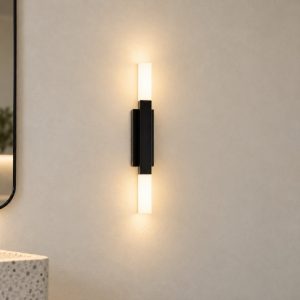 Eglo alcudia applique da bagno nero minimal led 11w 3000k ip44