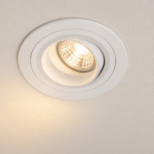 Eglo carosso faretto da incasso per cartongesso orientabile gu10 foro 8cm rotondo bianco