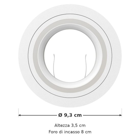 Eglo carosso faretto da incasso per cartongesso orientabile gu10 foro 8cm rotondo bianco