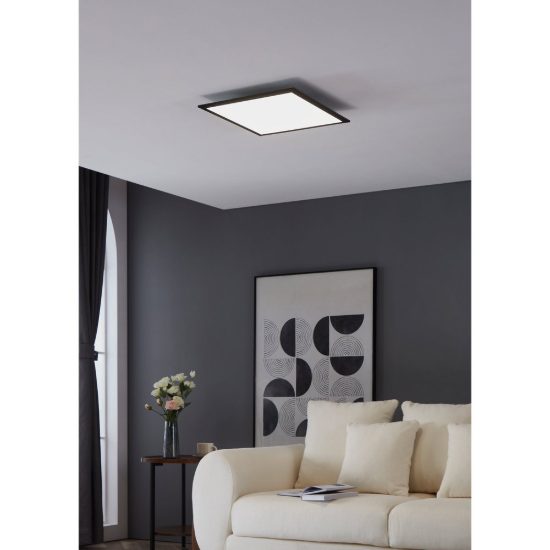 Eglo salobrena 1 plafoniera led 21,5w 4000k 45cm per camera da letto moderna nera