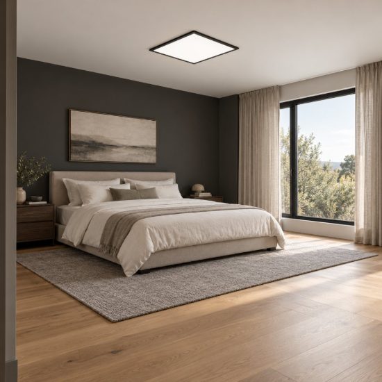 Eglo salobrena 1 plafoniera led 33w 4000k 59,5cm per camera da letto moderna nera