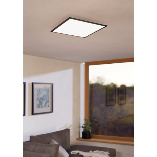 Eglo salobrena 1 plafoniera led 33w 4000k 59,5cm per camera da letto moderna nera