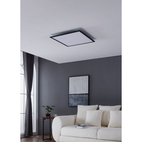 Eglo salobrena 1 plafoniera led 33w 4000k 59,5cm per camera da letto moderna nera