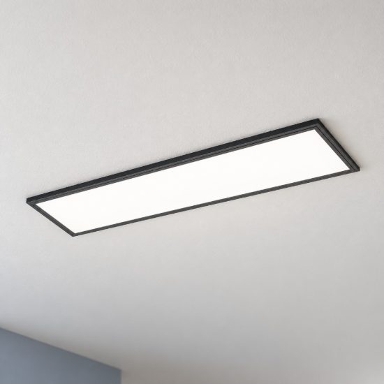 Eglo salobrena 1 plafoniera led 33w 4000k 120cm per ufficio moderna nera