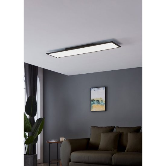 Eglo salobrena 1 plafoniera led 33w 4000k 120cm per ufficio moderna nera
