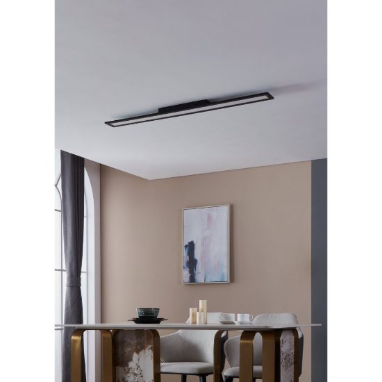 Eglo salobrena 1 plafoniera led 38w 4000k 119,5cm per cucina moderna nera