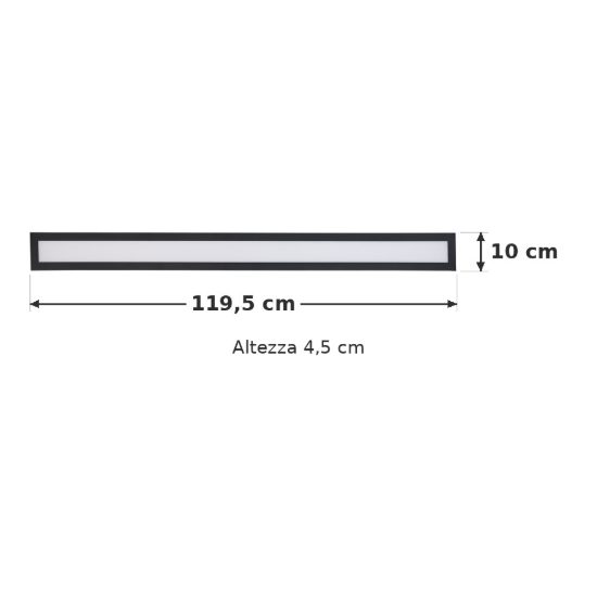 Eglo salobrena 1 plafoniera led 38w 4000k 119,5cm per cucina moderna nera