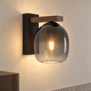 Filago eglo applique da parete per soggiorno moderno con paralume in vetro