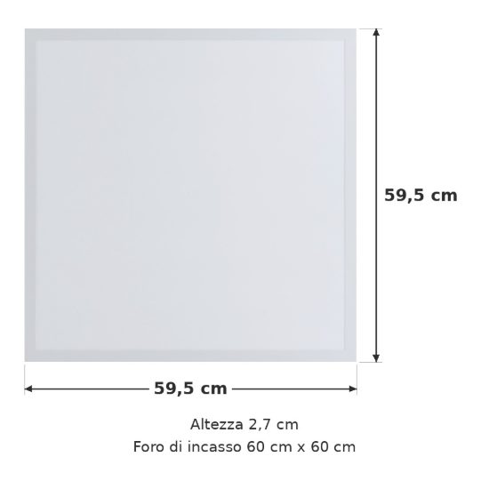 Eglo rabassa pannello led da incasso 34,5w 4000k 59,5x59,5cm per ufficio moderno bianco