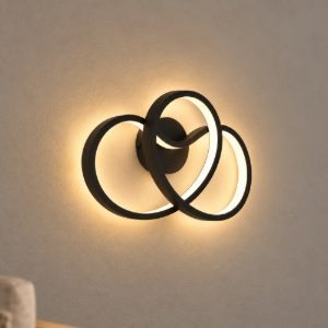 Eglo gianella applique da parete nera led 14,5w 3000k design moderna