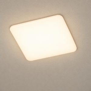 Eglo rapita faretto da incasso per cartongesso led 5,5w 3000k ip65 foro 6,8cm quadrato bianco