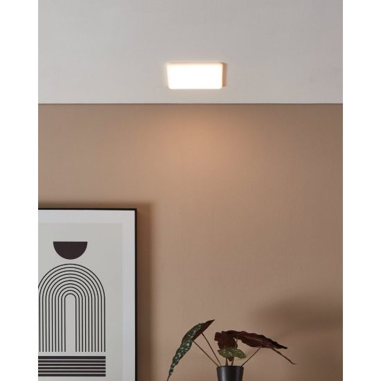 Eglo rapita faretto da incasso per cartongesso led 11,5w 3000k ip65 foro 6,8cm quadrato bianco