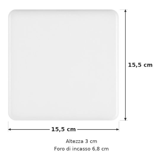 Eglo rapita faretto da incasso per cartongesso led 11,5w 3000k ip65 foro 6,8cm quadrato bianco