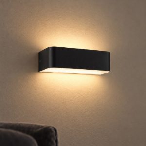Eglo sania 4 applique led 10w 3000k 20cm per soggiorno moderna nera e bianca