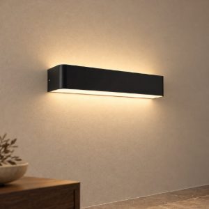Eglo sania 4 applique led 12w 3000k 36,5cm per soggiorno moderna nera e bianca