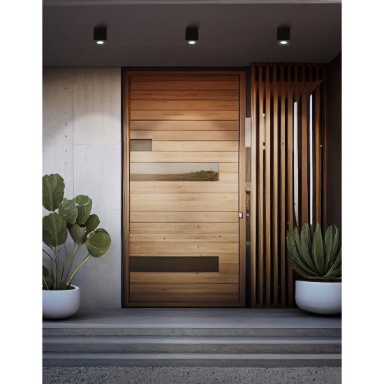 Eglo torrecola faretto da esterno soffitto gu10 8cm ip44 moderno quadrato nero