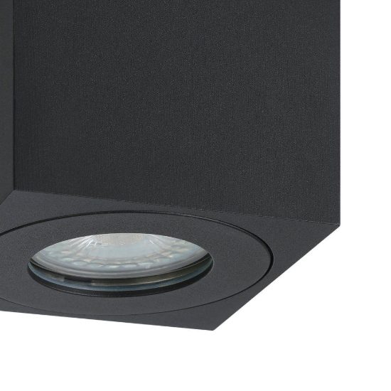 Eglo torrecola faretto da esterno soffitto gu10 8cm ip44 moderno quadrato nero