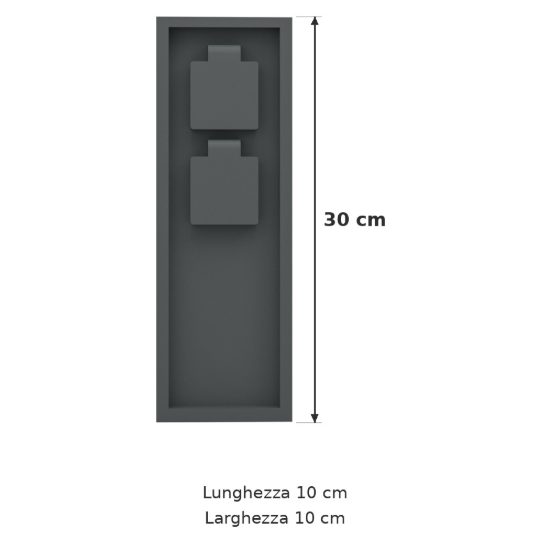 Eglo park 5 colonnina da esterno con 2 prese 30cm ip54 antracite