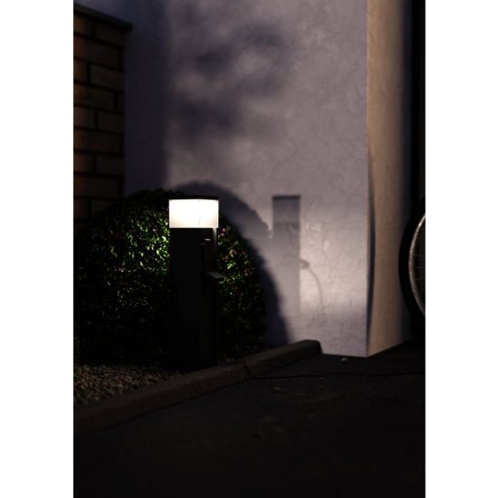Eglo park 5 colonnina da esterno con 2 prese e luce e27 50cm ip54 antracite