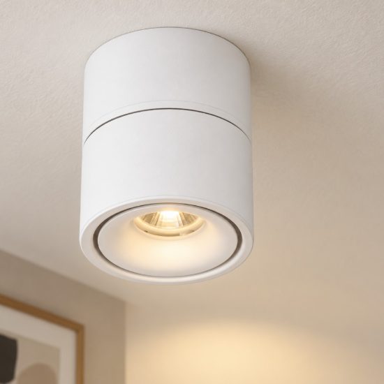 Eglo bohoyo faretto da soffitto led 8w 3000k 10cm moderno cilindrico bianco