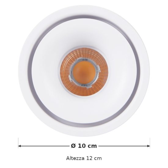 Eglo bohoyo faretto da soffitto led 8w 3000k 10cm moderno cilindrico bianco