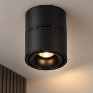 Eglo bohoyo faretto da soffitto led 8w 3000k 10cm moderno cilindrico nero