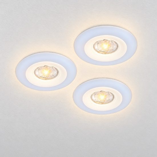 Eglo calonge rgb set 3 faretti da incasso per cartongesso led 11,4w con telecomando bianco