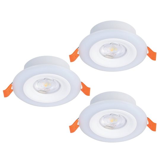 Eglo calonge rgb set 3 faretti da incasso per cartongesso led 11,4w con telecomando bianco