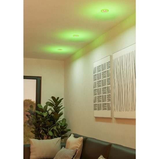 Eglo calonge rgb set 3 faretti da incasso per cartongesso led 11,4w con telecomando bianco