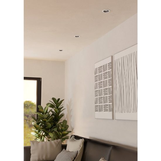 Eglo calonge rgb set 3 faretti da incasso per cartongesso led 11,4w con telecomando nero e bianco