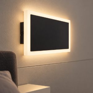 Eglo talamello applique per camera da letto moderna nera led 12w 3000k