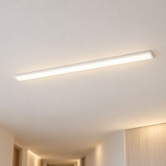Eglo moradillo r plafoniera led 28,3w 2700k 6500k 119,5cm con telecomando per corridoio bianca