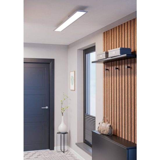 Eglo moradillo r plafoniera led 28,3w 2700k 6500k 119,5cm con telecomando per corridoio bianca