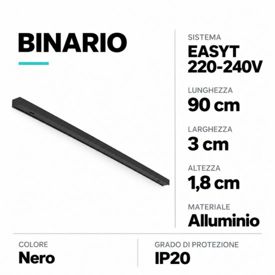 Eglo easyt track binario 90cm nero