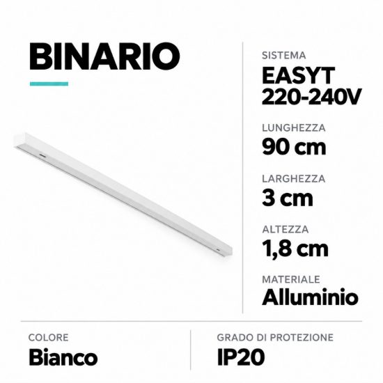 Eglo easyt track binario 90cm bianco