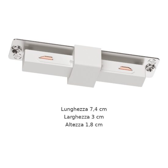 Eglo easyt connector connettore lineare per binario 7,4cm bianco