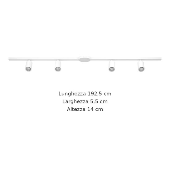 Eglo easyt set 4 spots sistema a binario con 4 faretti gu10 192,5cm moderno lineare bianco