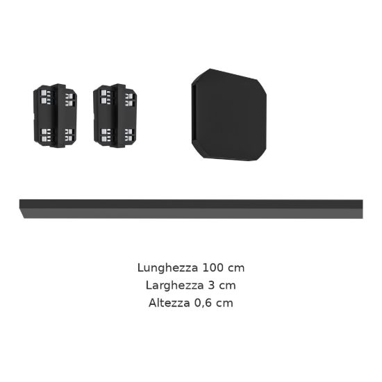 Eglo tplus extension binario di prolunga con connettori e copertura 100cm nero