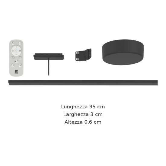 Eglo tplus starter set kit base binario con alimentazione e telecomando 95cm nero