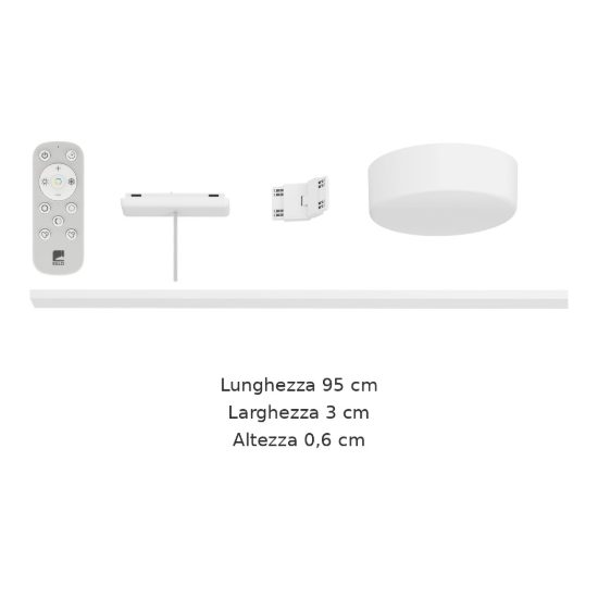 Eglo tplus starter set kit base binario con alimentazione e telecomando 95cm bianco