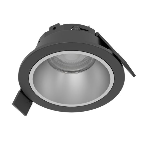 Eglo yebra faretto da incasso per cartongesso led 4,8w cct 2700k 6500k ip44 foro 6,8cm nero